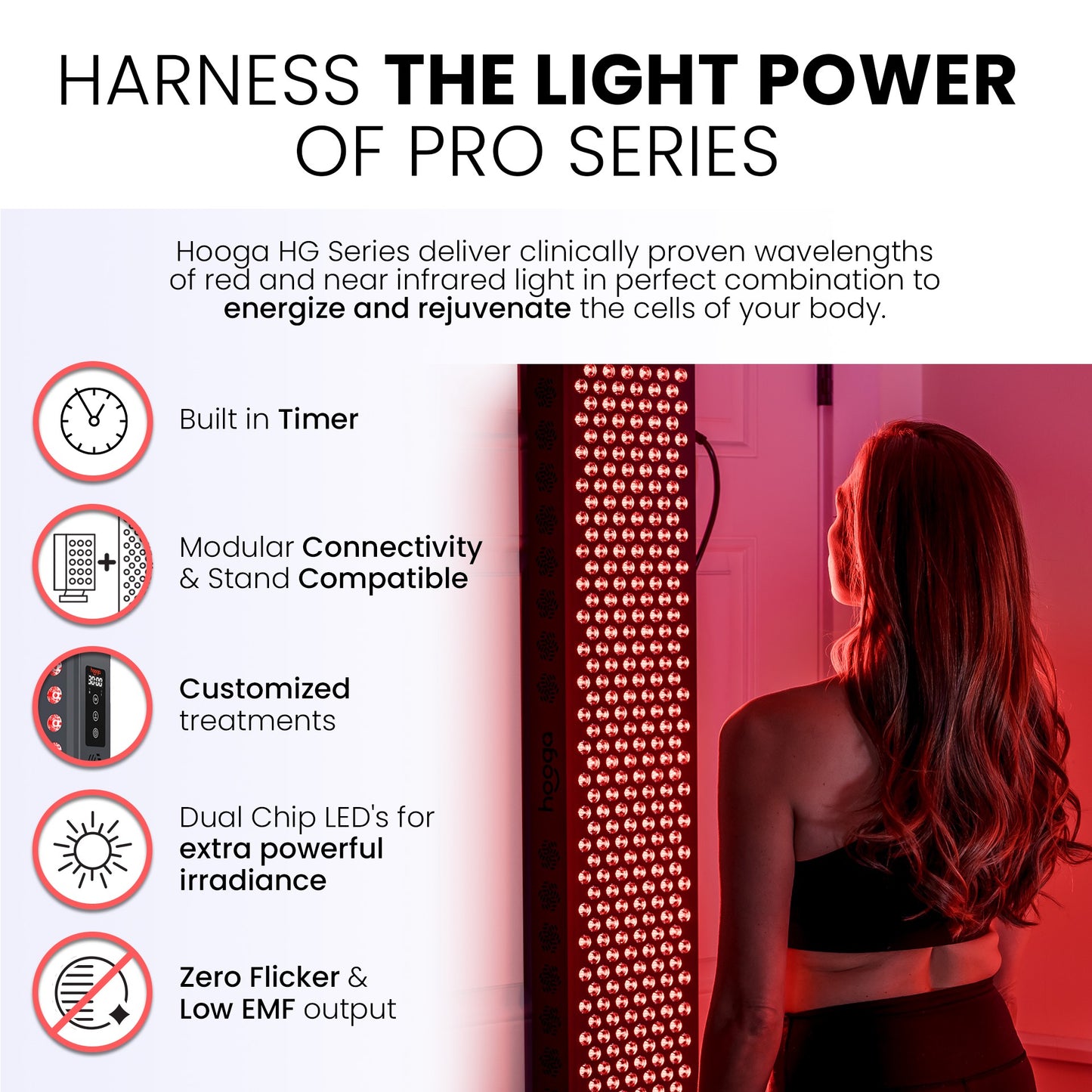 Roselight Recovery PRO1500 Red Light Therapy Panel by Hooga